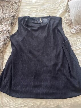Nine West Black Textured Sleeveless Tank